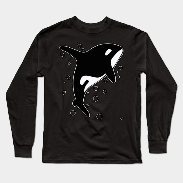 Orca Killer Whale Sea Panda Long Sleeve T-Shirt by MAGIDMIDOU89